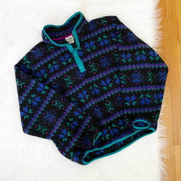 L.L. Bean Other - L.L.Bean | Retro Vintage Snap Fleece Pullover